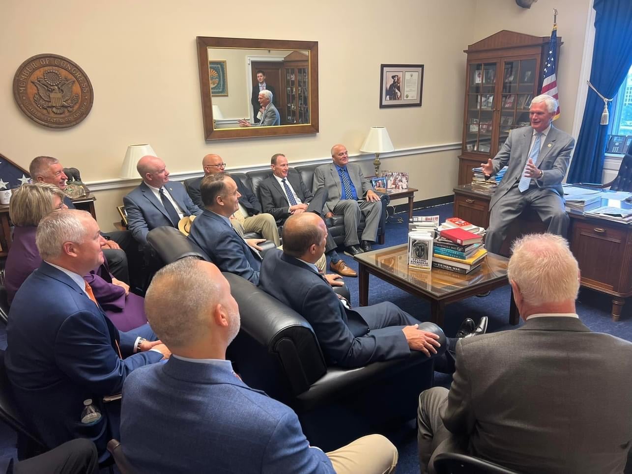 Ohio electric cooperative leaders meet with Congressman Bob Latta (R-OH5) on Capitol Hill.  09/2023