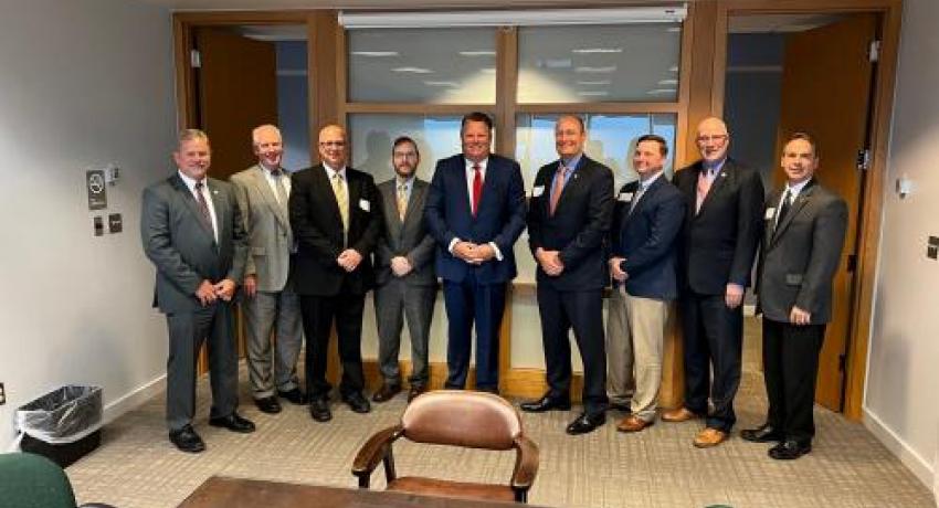 A group of Ohio co-op leaders at the Ohio Statehouse. 