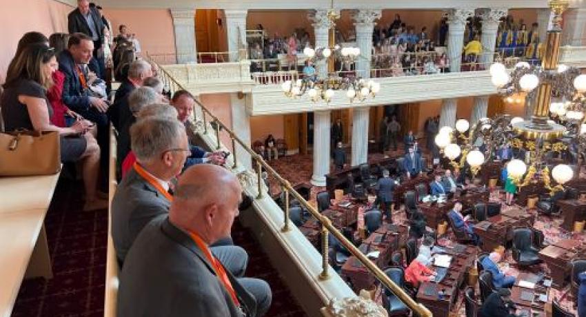 Co-op leaders sitting in the gallery at Ohio Statehouse. 