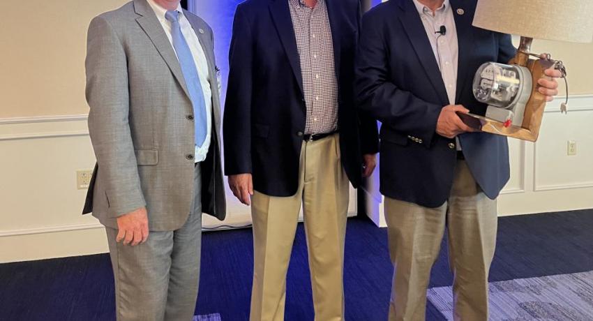 Congressman Bob Gibbs with Pat O'Loughlin and Glenn Miller after receiving his award