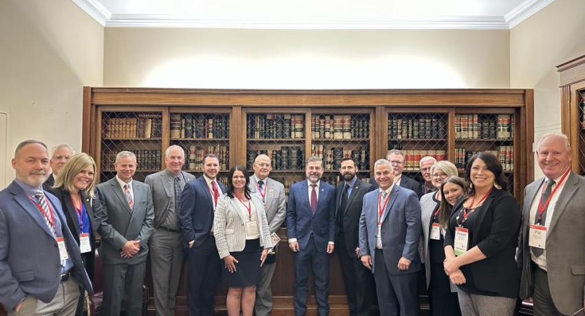 Representatives meeting with an elected official