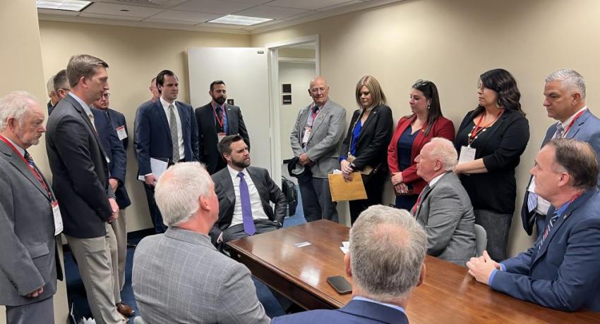 Representatives meeting with an elected official